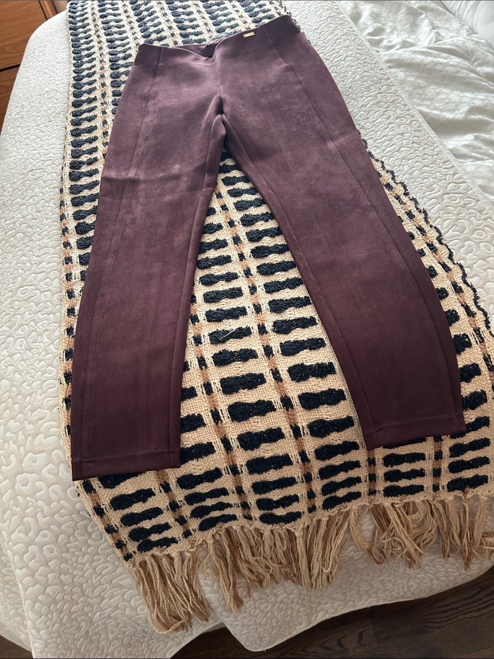 Ivanka Trump Skinny Ponte Pants in Plum